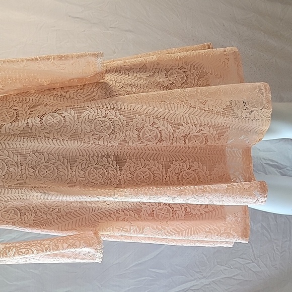 Abercrombie Nude Lace Midi Dress Fit and Flare V-Neck Fairy Ethereal NWT Medium - Picture 8 of 10